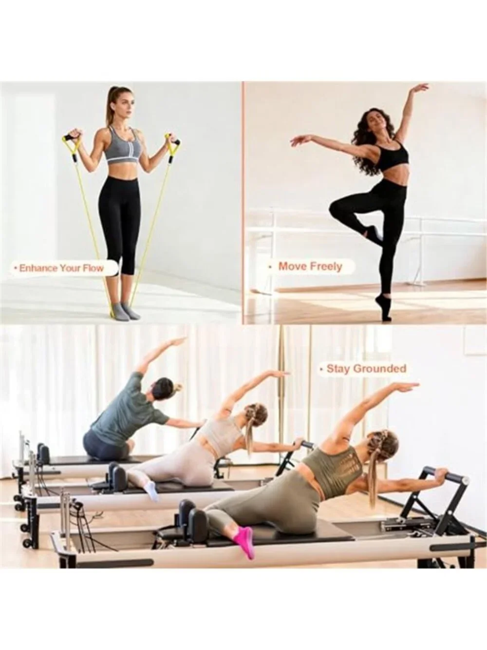 5 Pairs Women's Pilates Socks with Grips Non Slip Grip Yoga Crew Sock